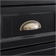 Crosley Furniture Seaside Tall Coastal Wood Linen Cabinet in Distressed Black