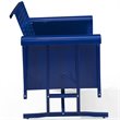 Crosley Furniture Bates Retro Metal Patio Loveseat Glider in Glossy Navy