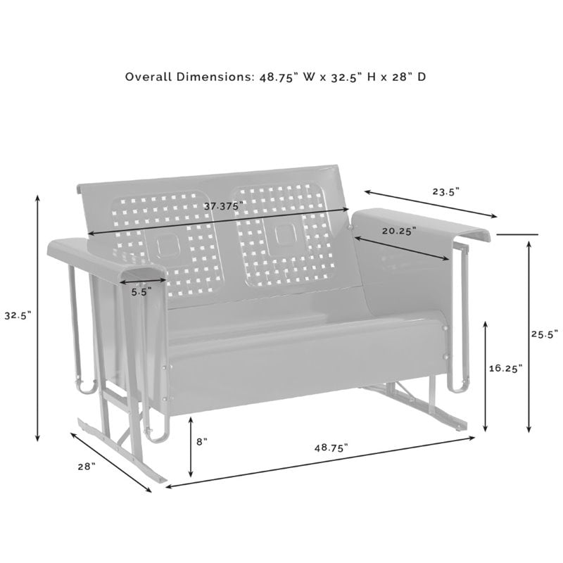 Vintage metal loveseat discount glider