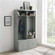 Crosley Furniture Harper Modern Wood Hall Tree Entryway in Gray (Set of 2)