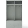 Crosley Furniture Harper Modern Wood Hall Tree Entryway in Gray (Set of 2)