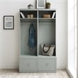 Crosley Furniture Harper Modern Wood Hall Tree Entryway in Gray (Set of 2)
