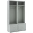 Crosley Furniture Harper Modern Wood Hall Tree Entryway in Gray (Set of 2)