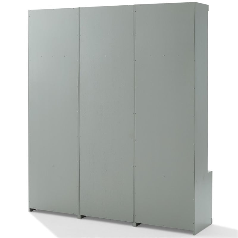 Crosley Furniture Harper Modern Wood Hall Tree Entryway in Gray (Set of 3)