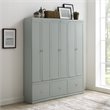 Crosley Furniture Harper Modern Wood/Metal Pantry Closet in Gray (Set of 3)