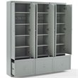 Crosley Furniture Harper Modern Wood/Metal Pantry Closet in Gray (Set of 3)
