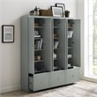 Crosley Furniture Harper Modern Wood/Metal Pantry Closet in Gray (Set of 3)