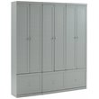 Crosley Furniture Harper Modern Wood/Metal Pantry Closet in Gray (Set of 3)
