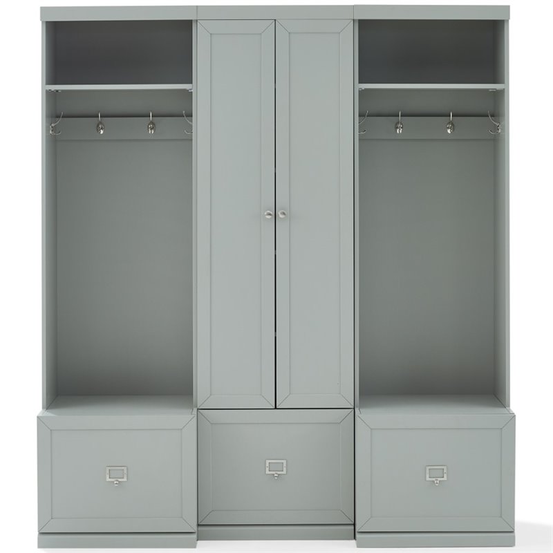 Crosley Furniture Harper 3 PC Modern Wooden Entryway Storage Set in Gray