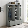 Crosley Furniture Harper 3 PC Modern Wooden Entryway Storage Set in Gray