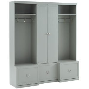 Crosley Furniture Harper 3 PC Modern Wooden Entryway Storage Set in Gray