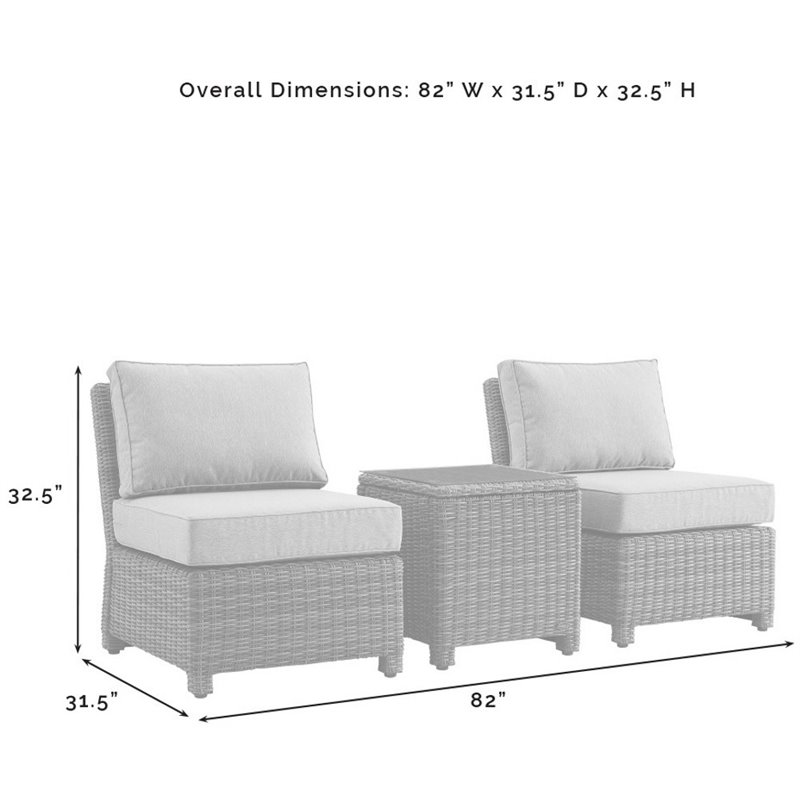 Crosley Furniture Bradenton 3 Pc Wicker / Rattan Outdoor Chair Set in Red/Brown