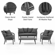 Crosley Furniture Dover 4-Pc Patio Loveseat Set in Heathered Charcoal Gray
