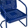 Crosley Furniture Bates 3 Piece Metal Patio Conversation Set in Navy and White
