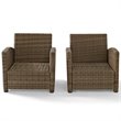 Crosley Furniture Bradenton 3 PC Wicker / Rattan Patio Conversation Set in Brown