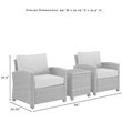 Crosley Furniture Bradenton 3 PC Wicker / Rattan Patio Conversation Set in Brown