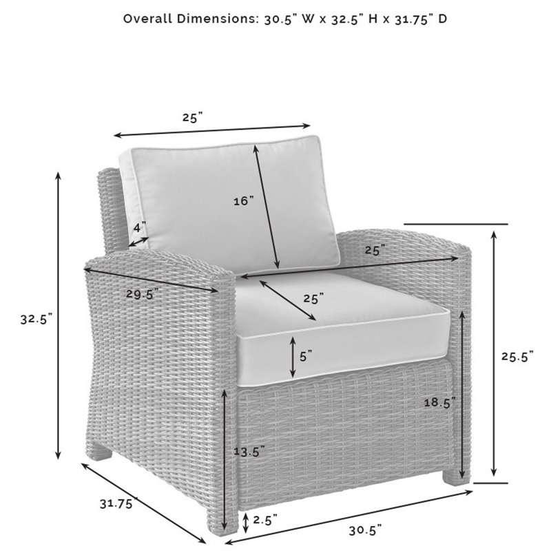 Crosley Furniture Bradenton 3 PC Wicker / Rattan Patio Conversation Set in Brown