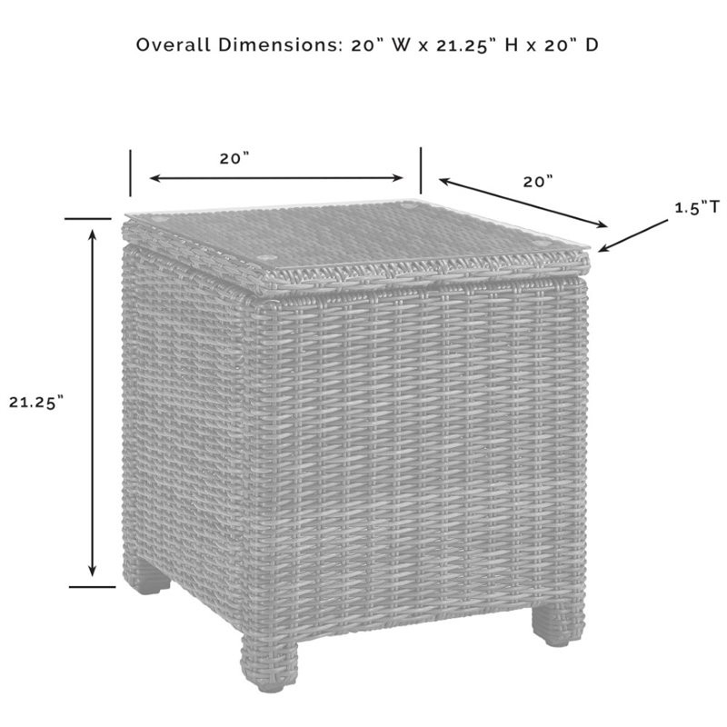 Crosley Furniture Bradenton 3 PC Wicker / Rattan Patio Conversation Set in Brown