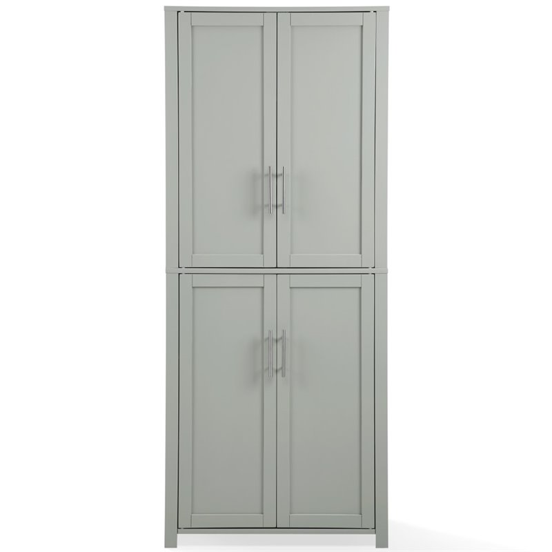 Crosley Furniture Savannah Transitional Tall Wood Shaker Pantry in Gray ...