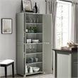 Crosley Furniture Savannah Transitional Tall Wood Shaker Pantry in Gray/Nickel