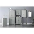 Crosley Furniture Savannah Transitional Tall Wood Shaker Pantry in Gray/Nickel