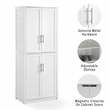 Crosley Furniture Savannah Transitional Tall Wood Shaker Pantry in White/Nickel