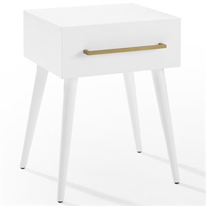 Crosley Furniture Everett Engineered Wood 1-Drawer End Table in White