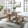 Crosley Furniture Joanna 4-Piece Modern Wood Dining Set in Rustic Brown