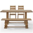 Crosley Furniture Joanna 4-Piece Modern Wood Dining Set in Rustic Brown