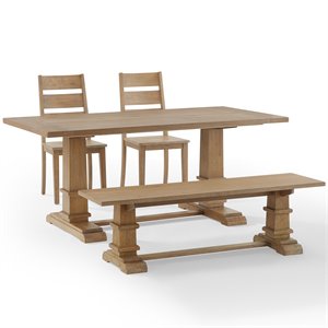 Crosley Furniture Joanna 4-Piece Modern Wood Dining Set in Rustic Brown