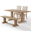 Crosley Furniture Joanna 4-Piece Modern Wood Dining Set in Rustic Brown/Cream