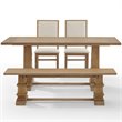 Crosley Furniture Joanna 4-Piece Modern Wood Dining Set in Rustic Brown/Cream