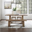 Crosley Furniture Joanna 4-Piece Modern Wood Dining Set in Rustic Brown/Cream