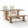 Crosley Furniture Joanna 4-Piece Modern Wood Dining Set in Rustic Brown/Cream