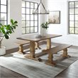Crosley Furniture Joanna 3-Piece Modern Wood Dining Set in Rustic Brown
