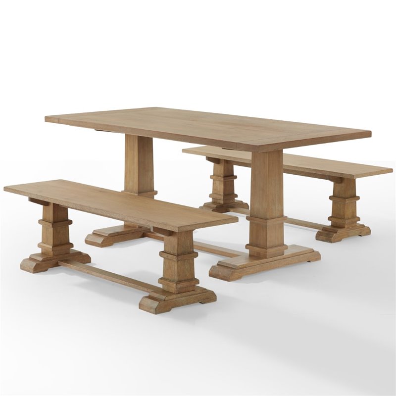 Crosley Furniture Joanna 3-Piece Modern Wood Dining Set in Rustic Brown