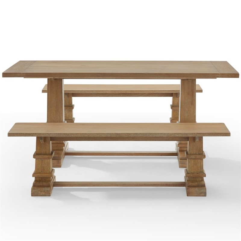 Crosley Furniture Joanna 3-Piece Modern Wood Dining Set in Rustic Brown