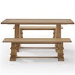 Crosley Furniture Joanna 3-Piece Modern Wood Dining Set in Rustic Brown