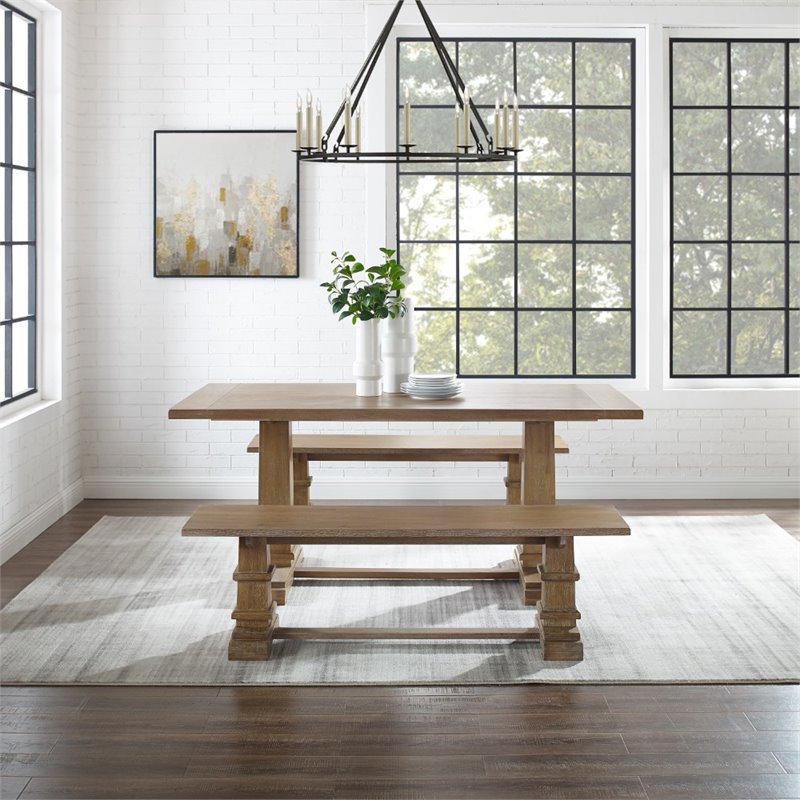 Crosley Furniture Joanna 3-Piece Modern Wood Dining Set in Rustic Brown