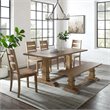 Crosley Furniture Joanna 6-Piece Modern Wood Dining Set in Rustic Brown