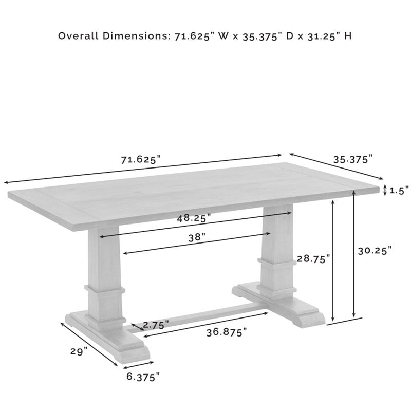 Crosley Furniture Joanna 6-Piece Modern Wood Dining Set in Rustic Brown