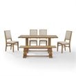 Crosley Furniture Joanna 6-Piece Modern Wood Dining Set in Rustic Brown/Cream