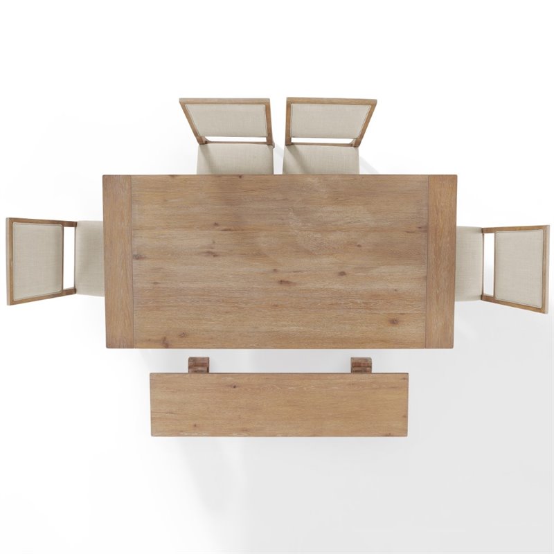 Crosley Furniture Joanna 6-Piece Modern Wood Dining Set in Rustic Brown/Cream