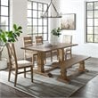 Crosley Furniture Joanna 6 Piece Modern Wood Dining Set in Rustic Brown/Cream