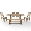Crosley Furniture Joanna 6 Piece Modern Wood Dining Set in Rustic Brown/Cream