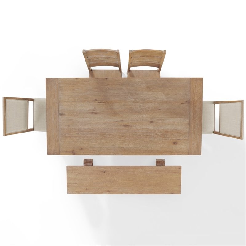 Crosley Furniture Joanna 6 Piece Modern Wood Dining Set in Rustic Brown/Cream