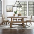 Crosley Furniture Joanna 6 Piece Modern Wood Dining Set in Rustic Brown/Cream