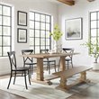 Crosley Furniture Joanna 6 Piece Modern Wood Dining Set in Rustic Brown/Black