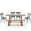 Crosley Furniture Joanna 6 Piece Modern Wood Dining Set in Rustic Brown/Black