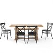 Crosley Furniture Joanna 6 Piece Modern Wood Dining Set in Rustic Brown/Black